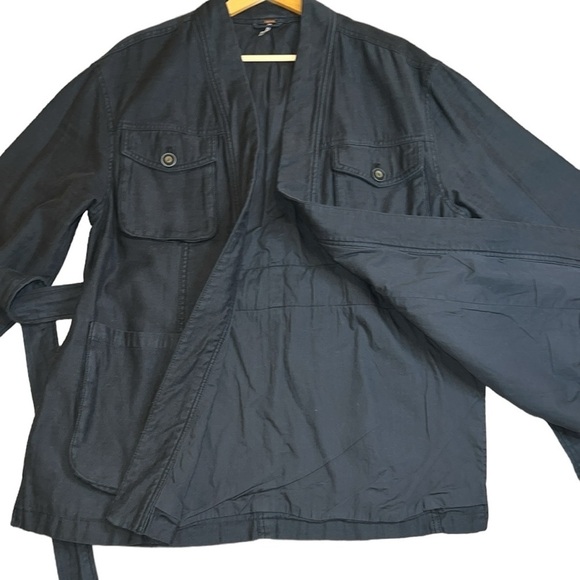 {EUC Free People In Our Nature Washed Black Tie Waist Cargo Jacket Medium} - Picture 9 of 13